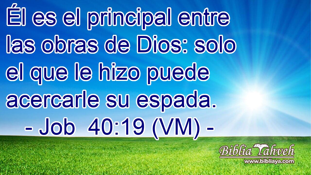  Él es el principal entre las obras de Dios: solo el que le hizo puede acercarle su espada. 