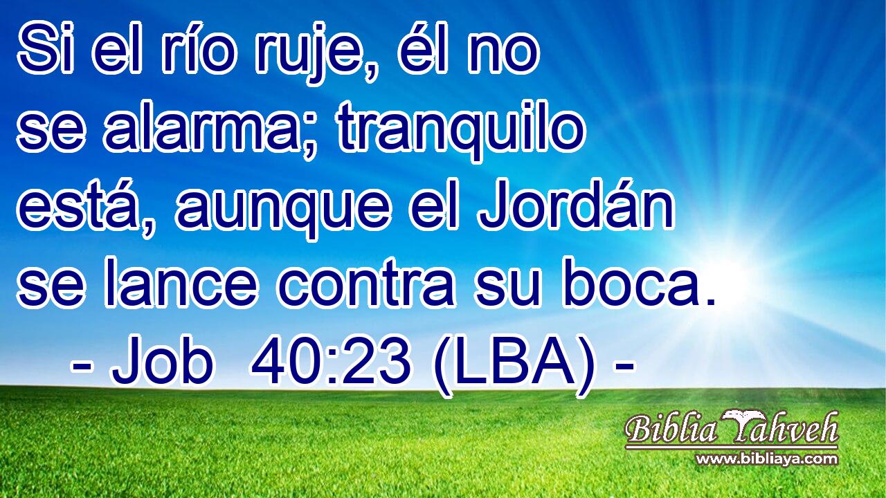 Si el río ruje, él no se alarma; tranquilo está, aunque el Jordán se lance contra su boca.