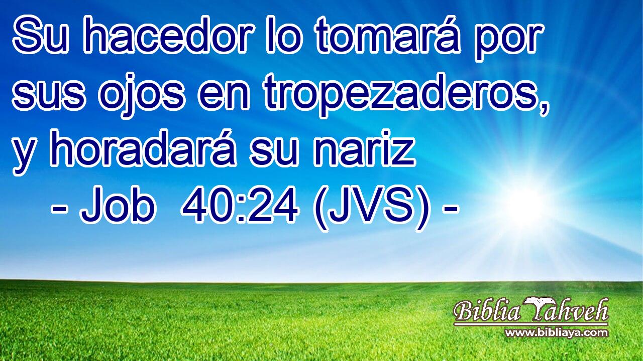 Su hacedor lo tomará por sus ojos en tropezaderos, y horadará su nariz