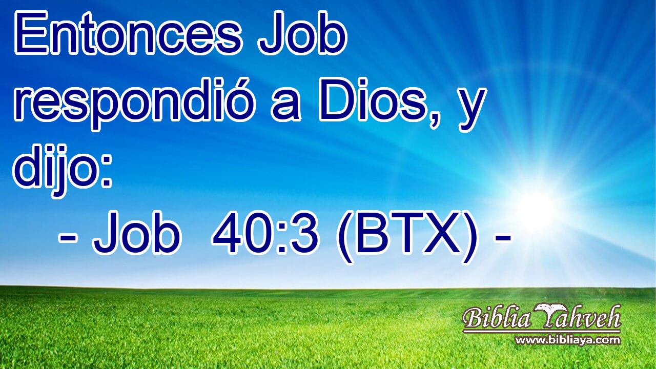 Entonces Job respondió a Dios, y dijo: