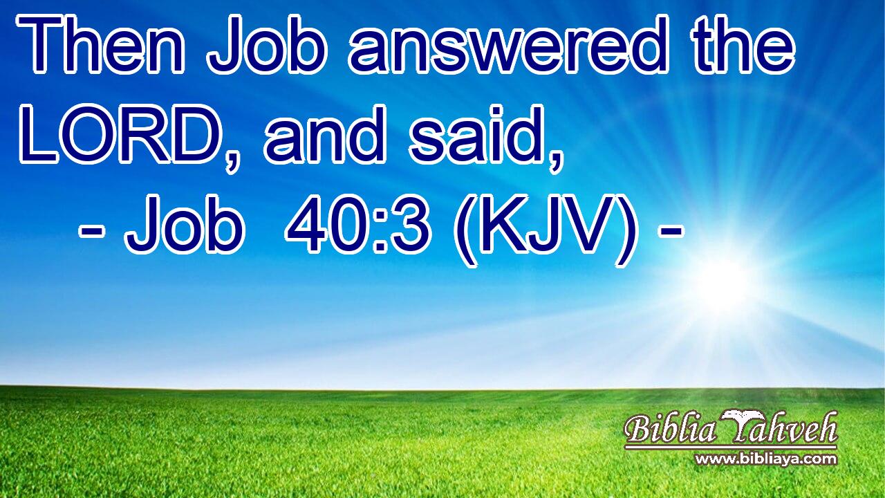 Then Job answered the LORD, and said,