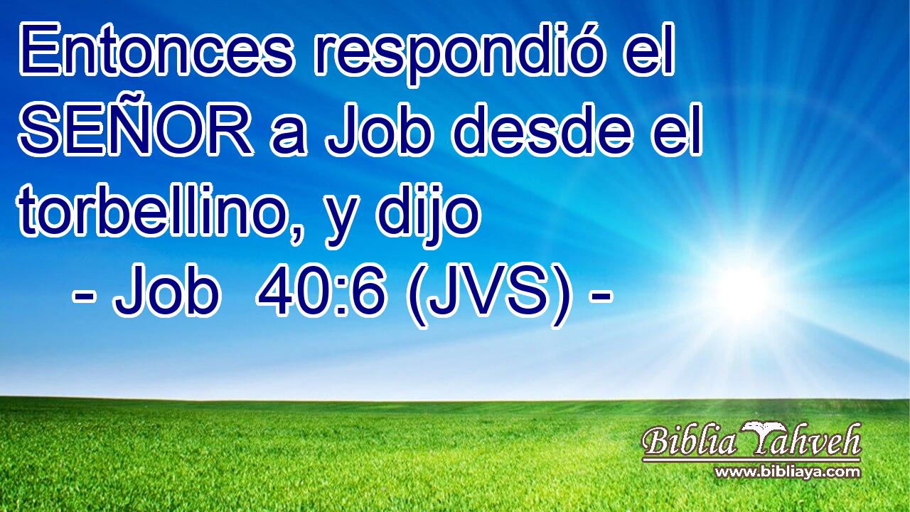 Entonces respondió el SEÑOR a Job desde el torbellino, y dijo