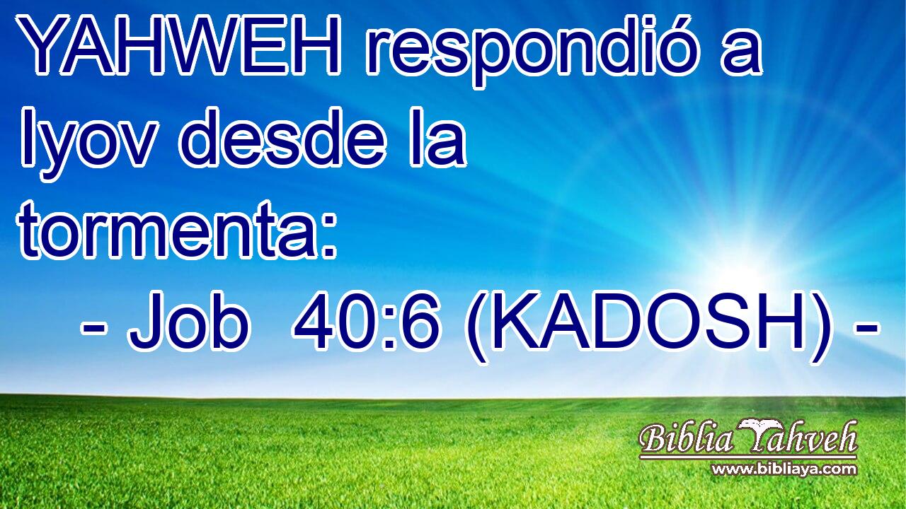  YAHWEH respondió a Iyov desde la tormenta: 