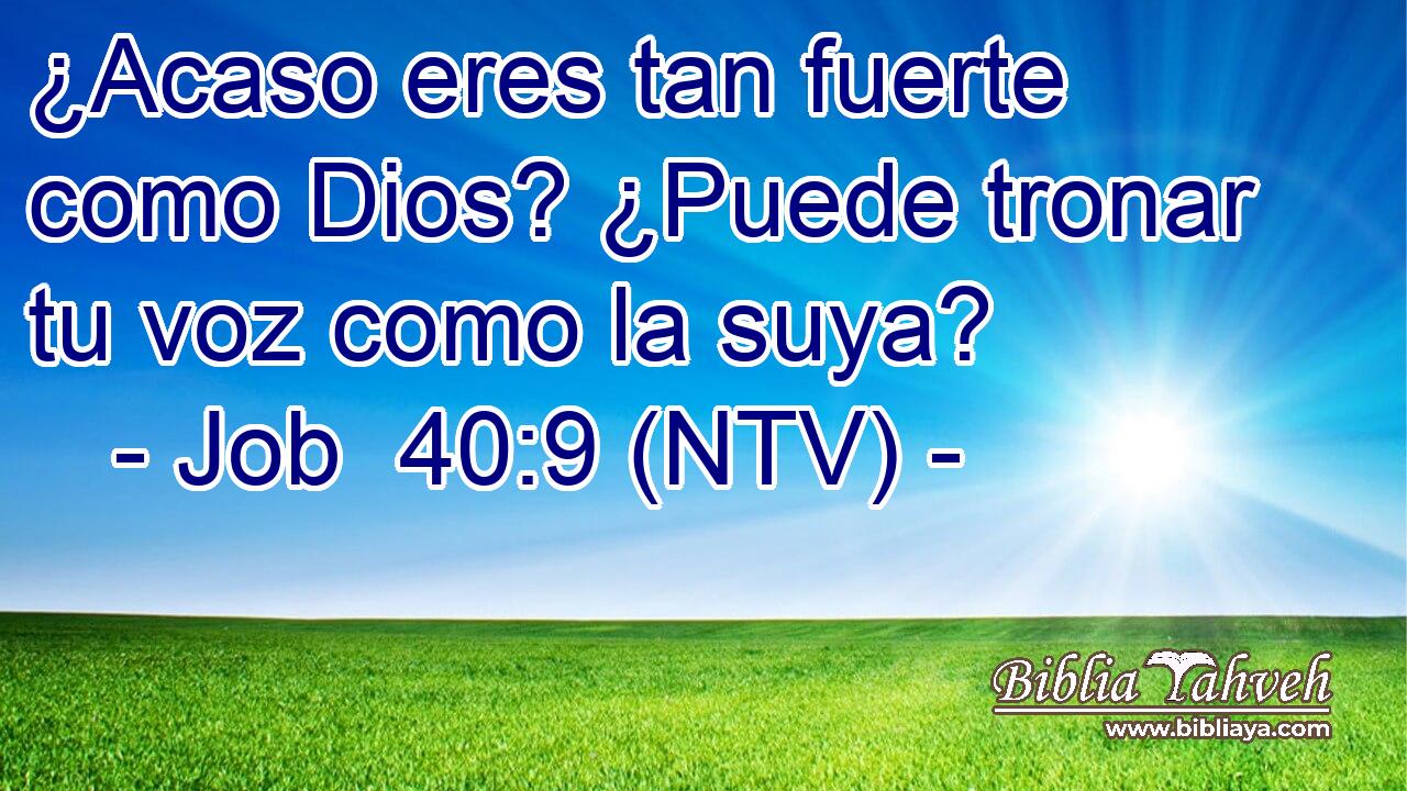 ¿Acaso eres tan fuerte como Dios? ¿Puede tronar tu voz como la suya?