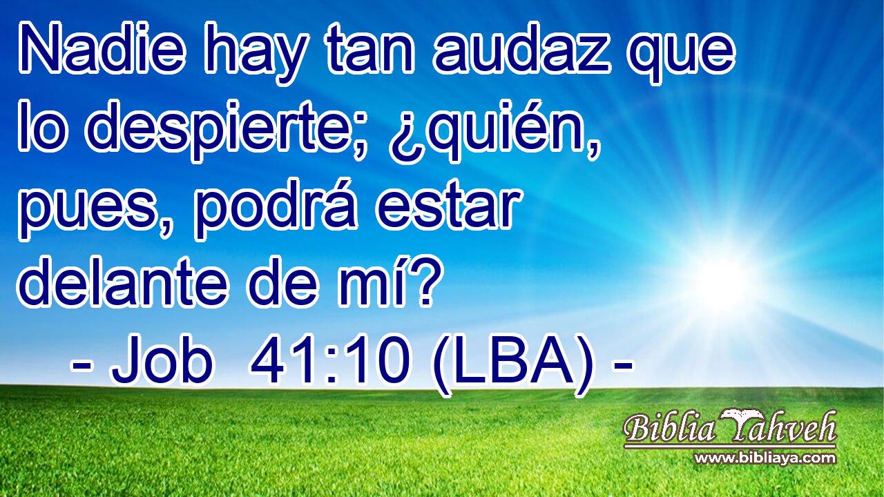 Nadie hay tan audaz que lo despierte; ¿quién, pues, podrá estar delante de mí?