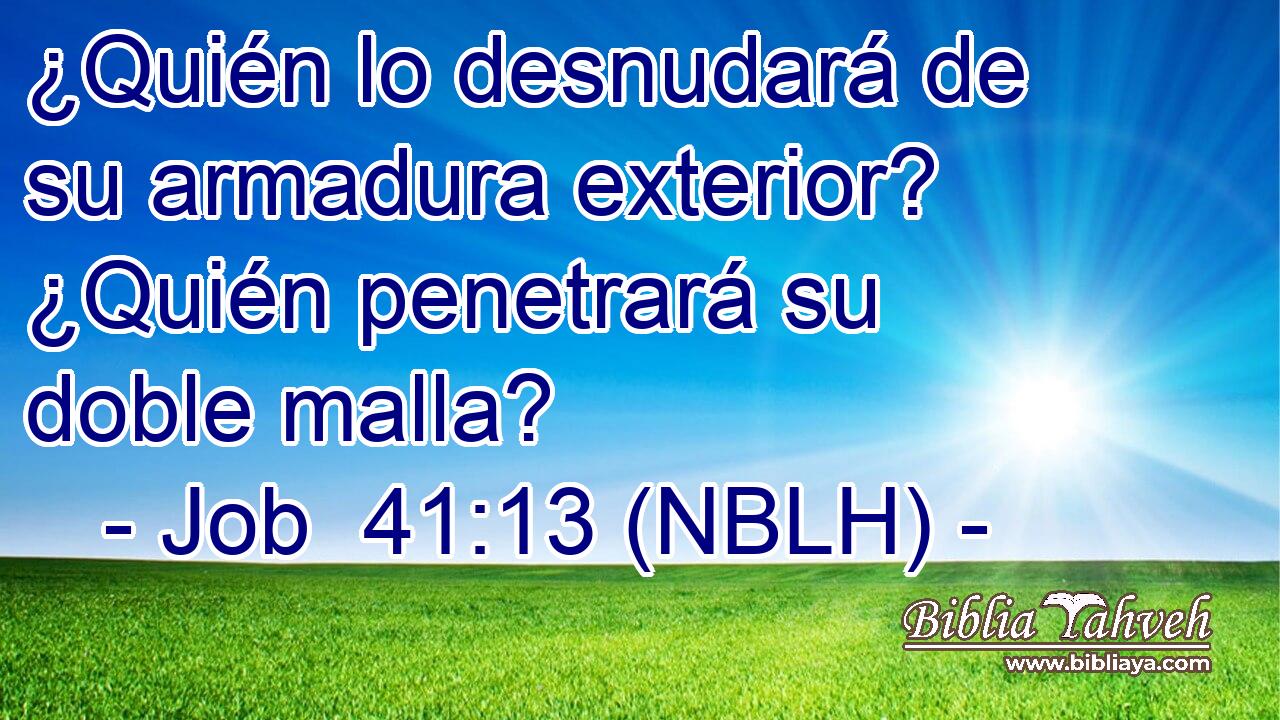  ¿Quién lo desnudará de su armadura exterior? ¿Quién penetrará su doble malla? 