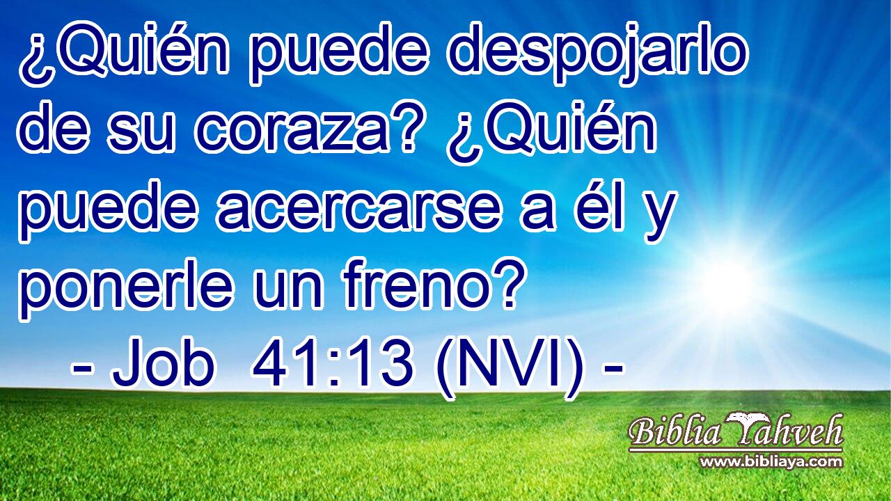  ¿Quién puede despojarlo de su coraza? ¿Quién puede acercarse a él y ponerle un freno? 