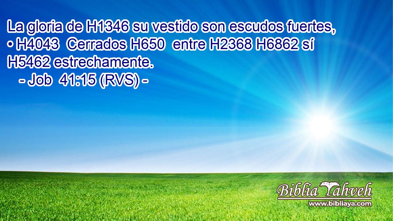 La gloria de H1346 su vestido son escudos fuertes, • H4043  Cerrados H650  entre H2368 H6862 sí H5462 estrechamente. 