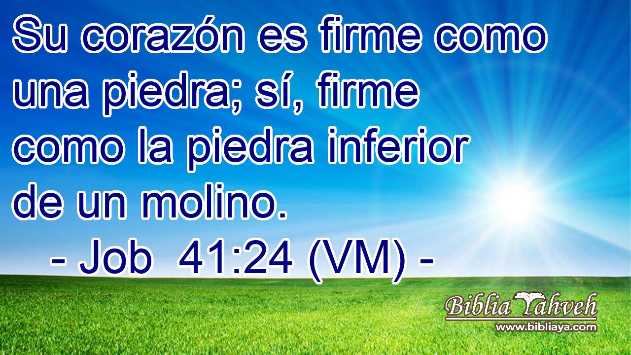  Su corazón es firme como una piedra; sí, firme como la piedra inferior de un molino. 