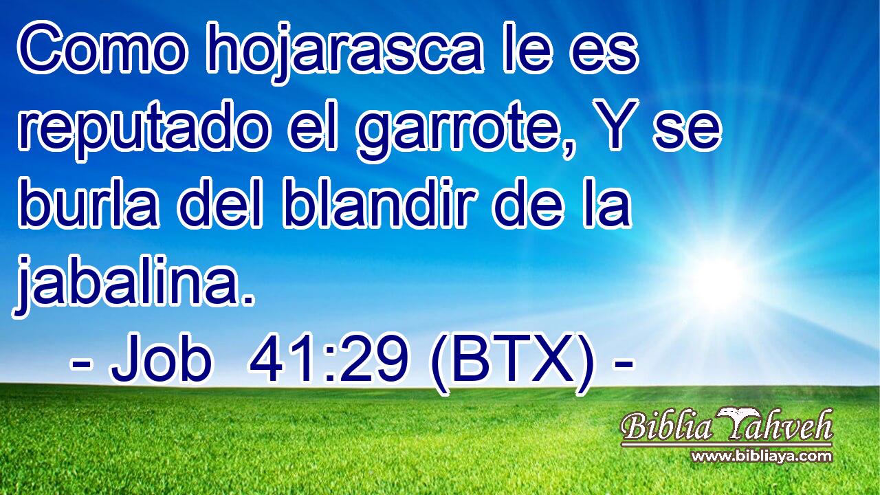Como hojarasca le es reputado el garrote, Y se burla del blandir de la jabalina.