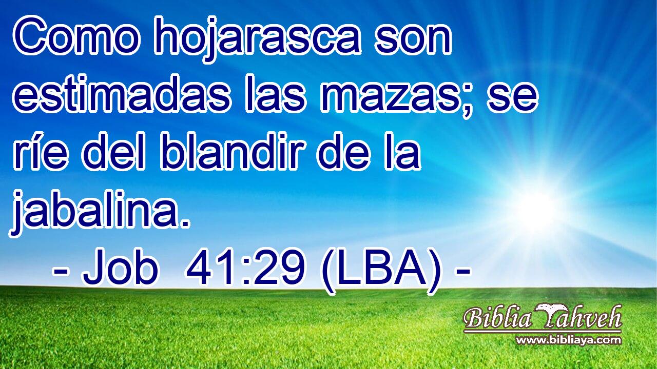 Como hojarasca son estimadas las mazas; se ríe del blandir de la jabalina.