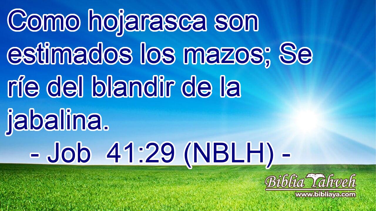  Como hojarasca son estimados los mazos; Se ríe del blandir de la jabalina. 