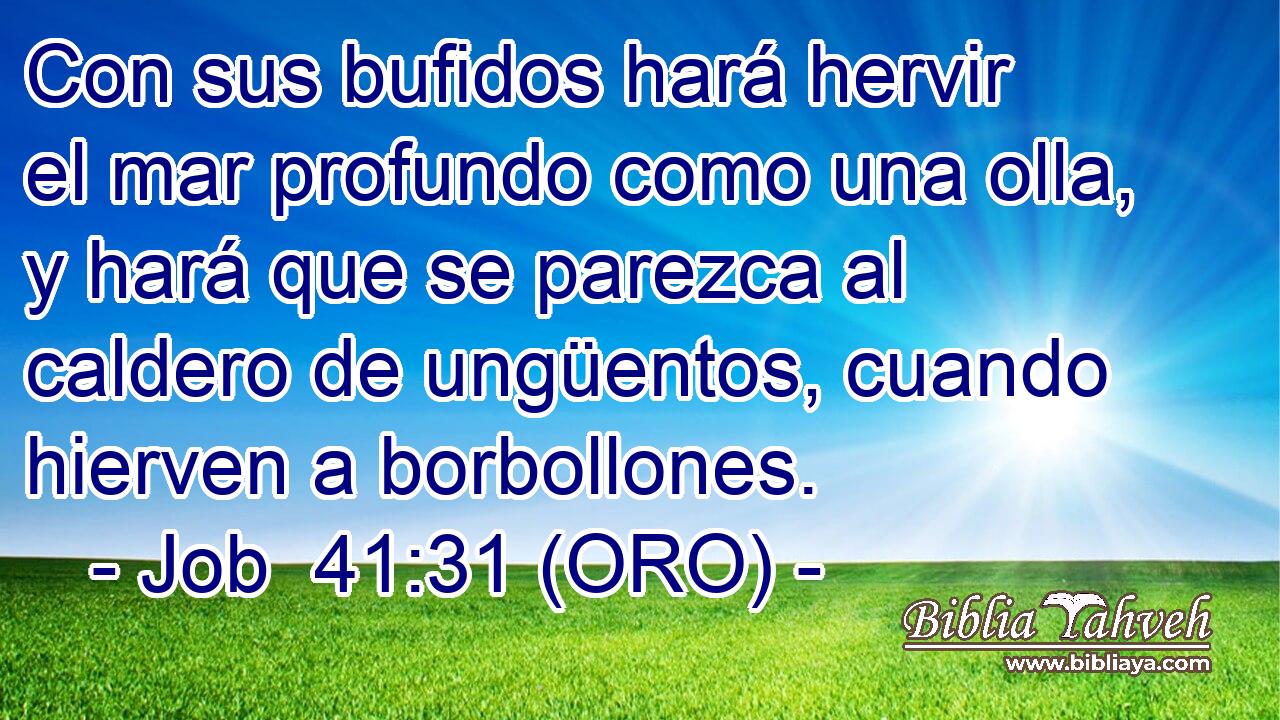  Con sus bufidos hará hervir el mar profundo como una olla, y hará que se parezca al caldero de ungüentos, cuando hierven a borbollones. 