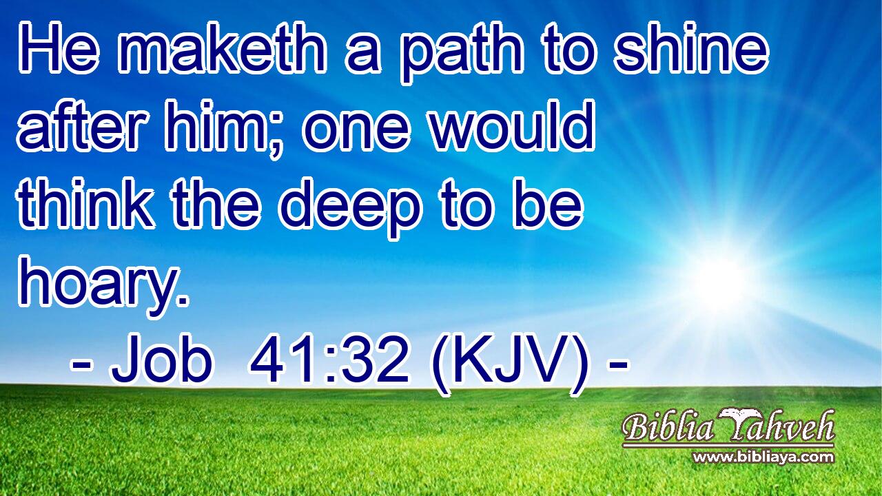 He maketh a path to shine after him; one would think the deep to be hoary.