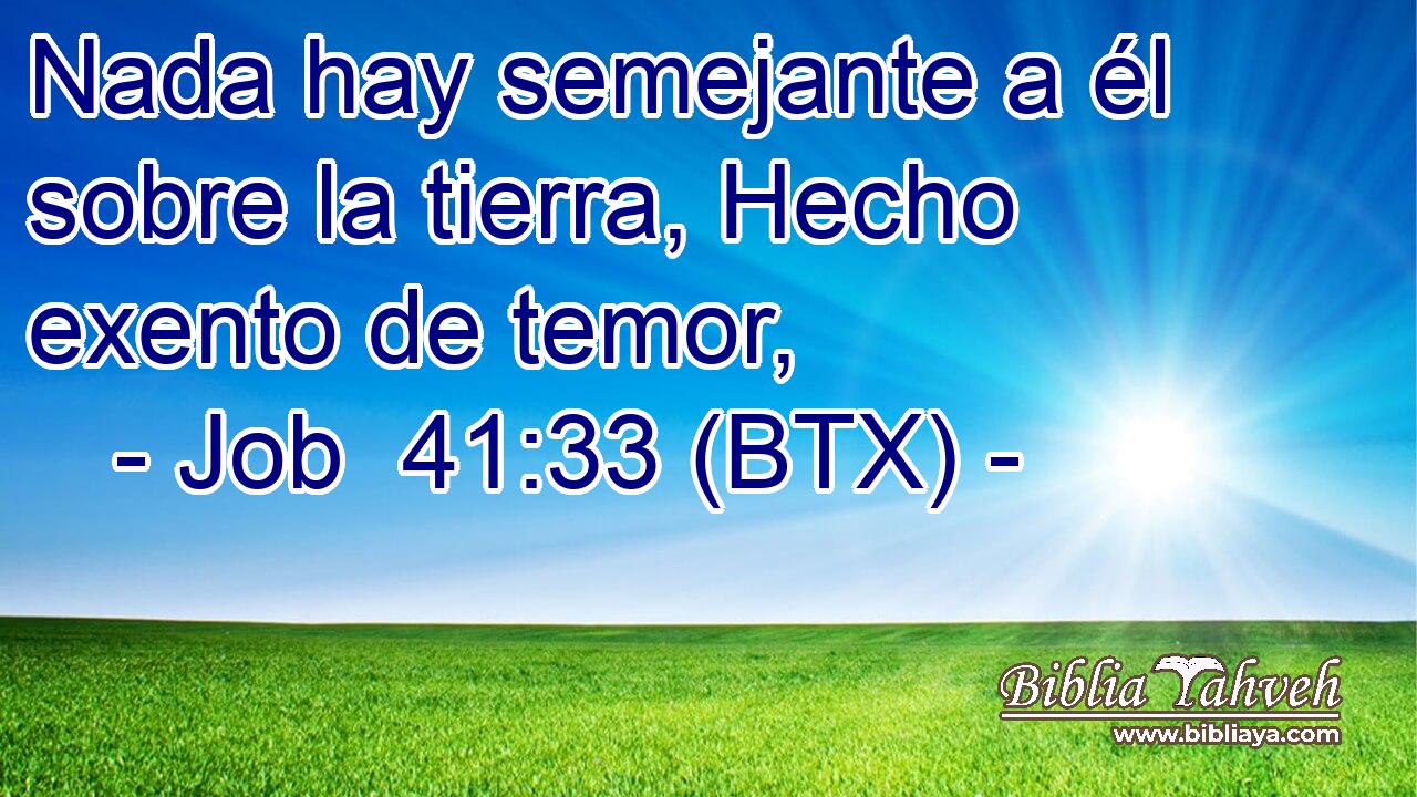 Nada hay semejante a él sobre la tierra, Hecho exento de temor,