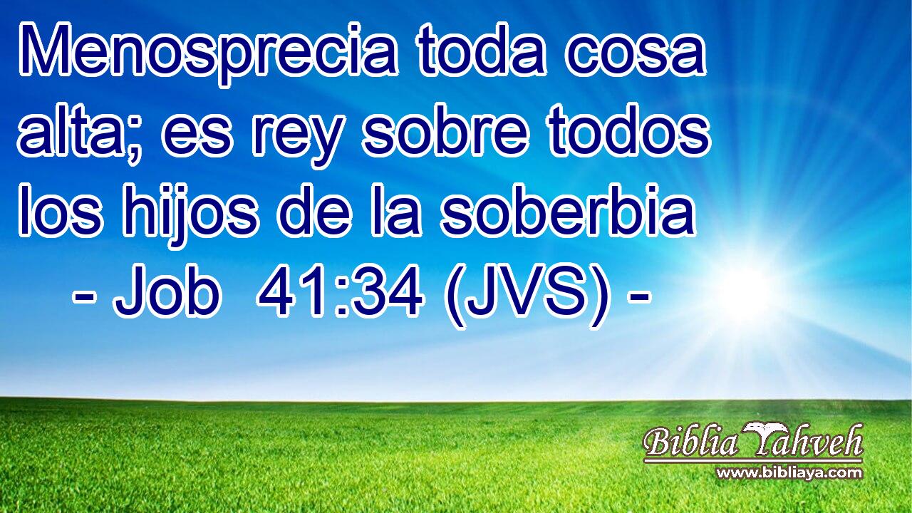 Menosprecia toda cosa alta; es rey sobre todos los hijos de la soberbia
