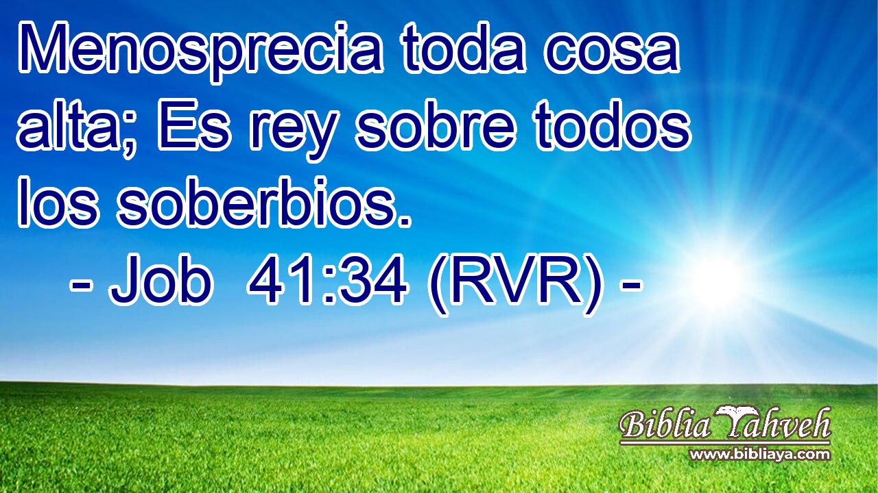 Menosprecia toda cosa alta; Es rey sobre todos los soberbios.