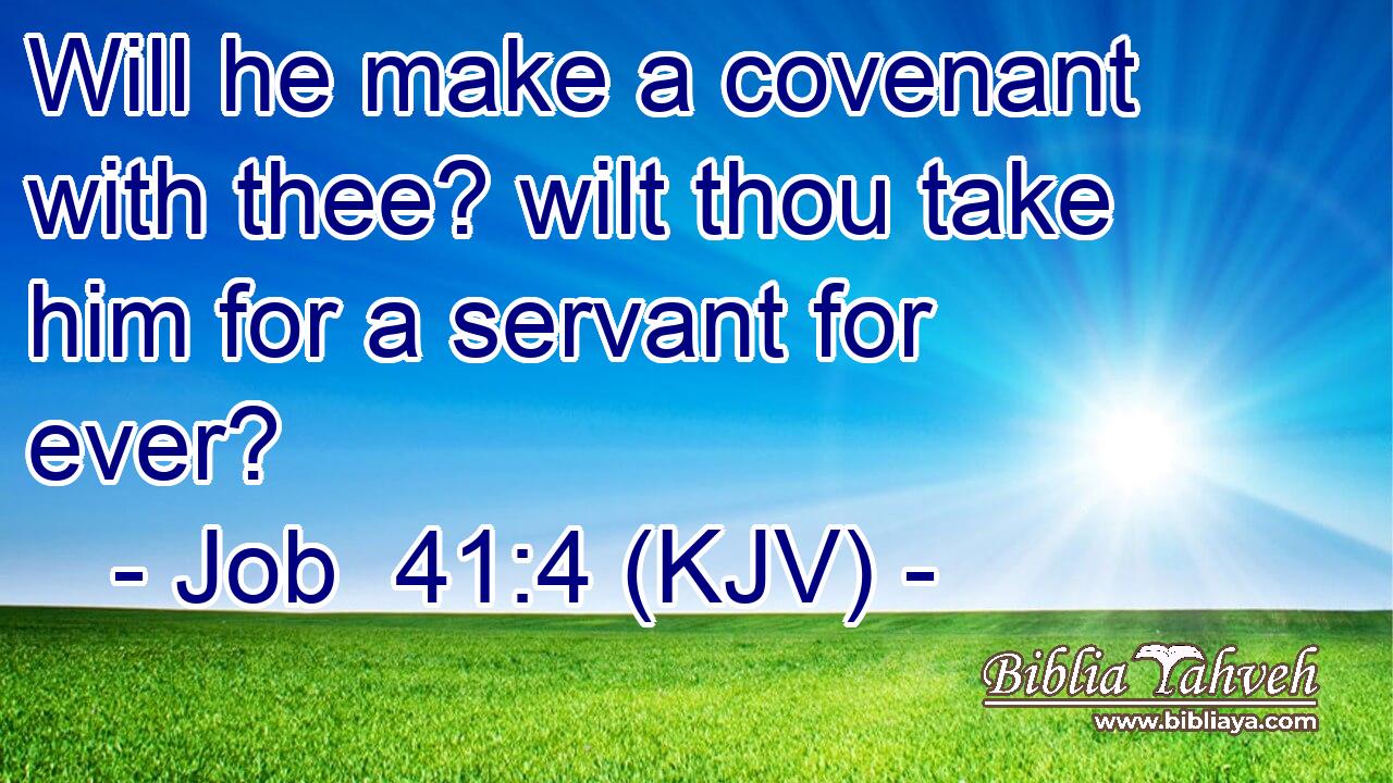 Will he make a covenant with thee? wilt thou take him for a servant for ever?