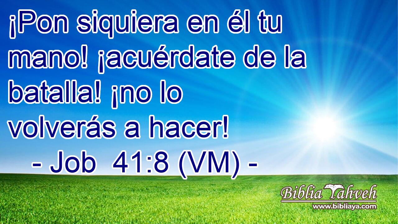  ¡Pon siquiera en él tu mano! ¡acuérdate de la batalla! ¡no lo volverás a hacer! 