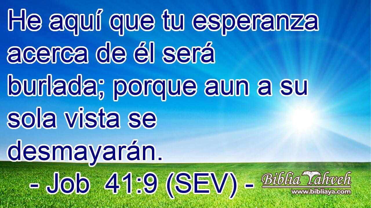 He aquí que tu esperanza acerca de él será burlada; porque aun a su sola vista se desmayarán.