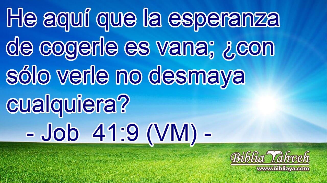  He aquí que la esperanza de cogerle es vana; ¿con sólo verle no desmaya cualquiera? 