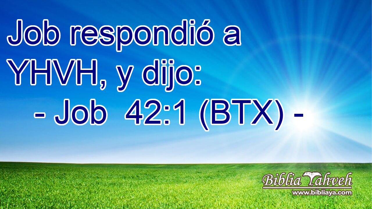 Job respondió a YHVH, y dijo: