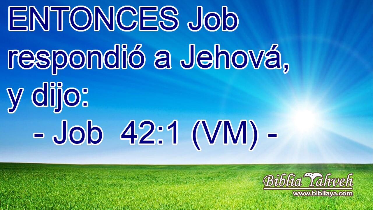  ENTONCES Job respondió a Jehová, y dijo: 