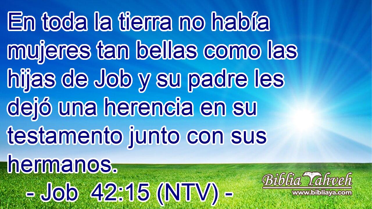 En toda la tierra no había mujeres tan bellas como las hijas de Job y su padre les dejó una herencia en su testamento junto con sus hermanos.