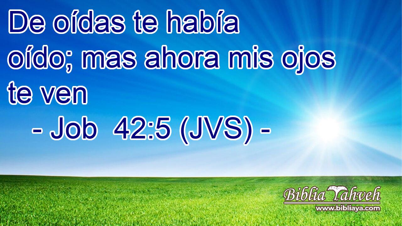 De oídas te había oído; mas ahora mis ojos te ven