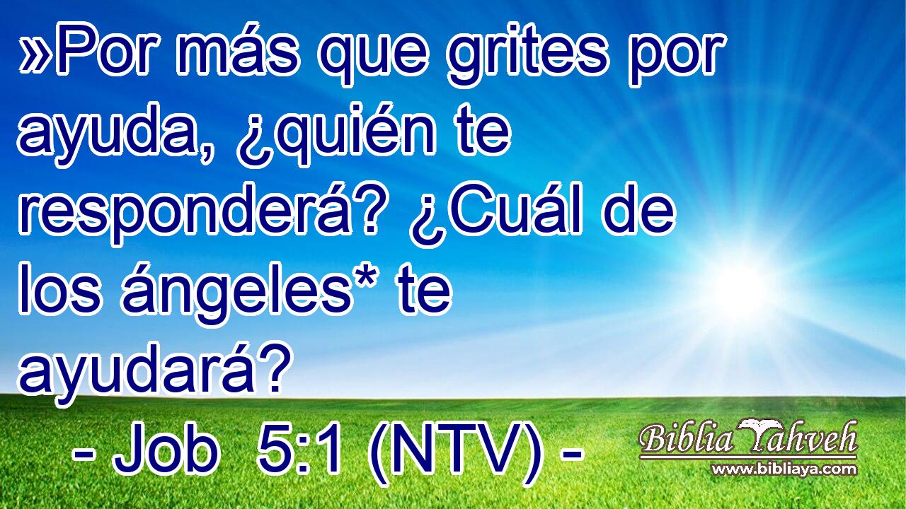 »Por más que grites por ayuda, ¿quién te responderá? ¿Cuál de los ángeles* te ayudará?