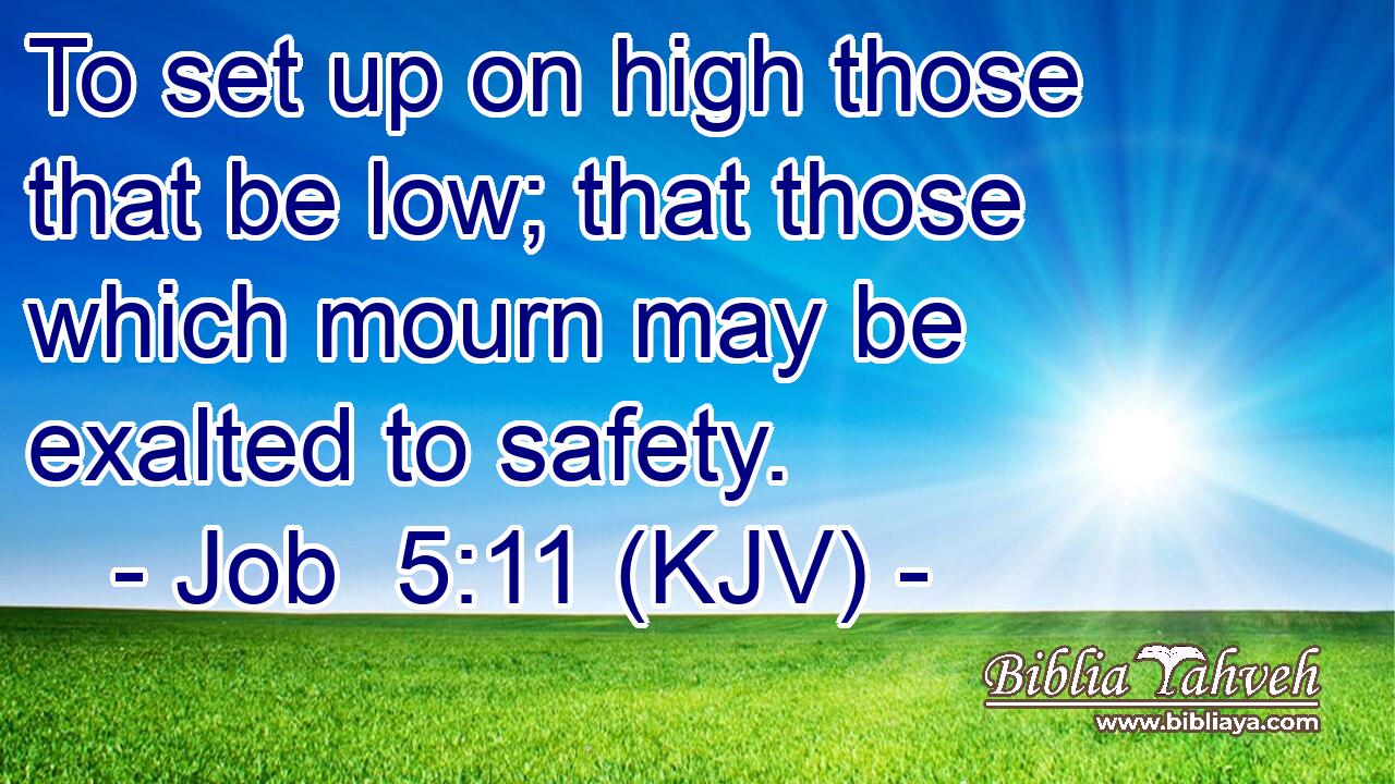 To set up on high those that be low; that those which mourn may be exalted to safety.