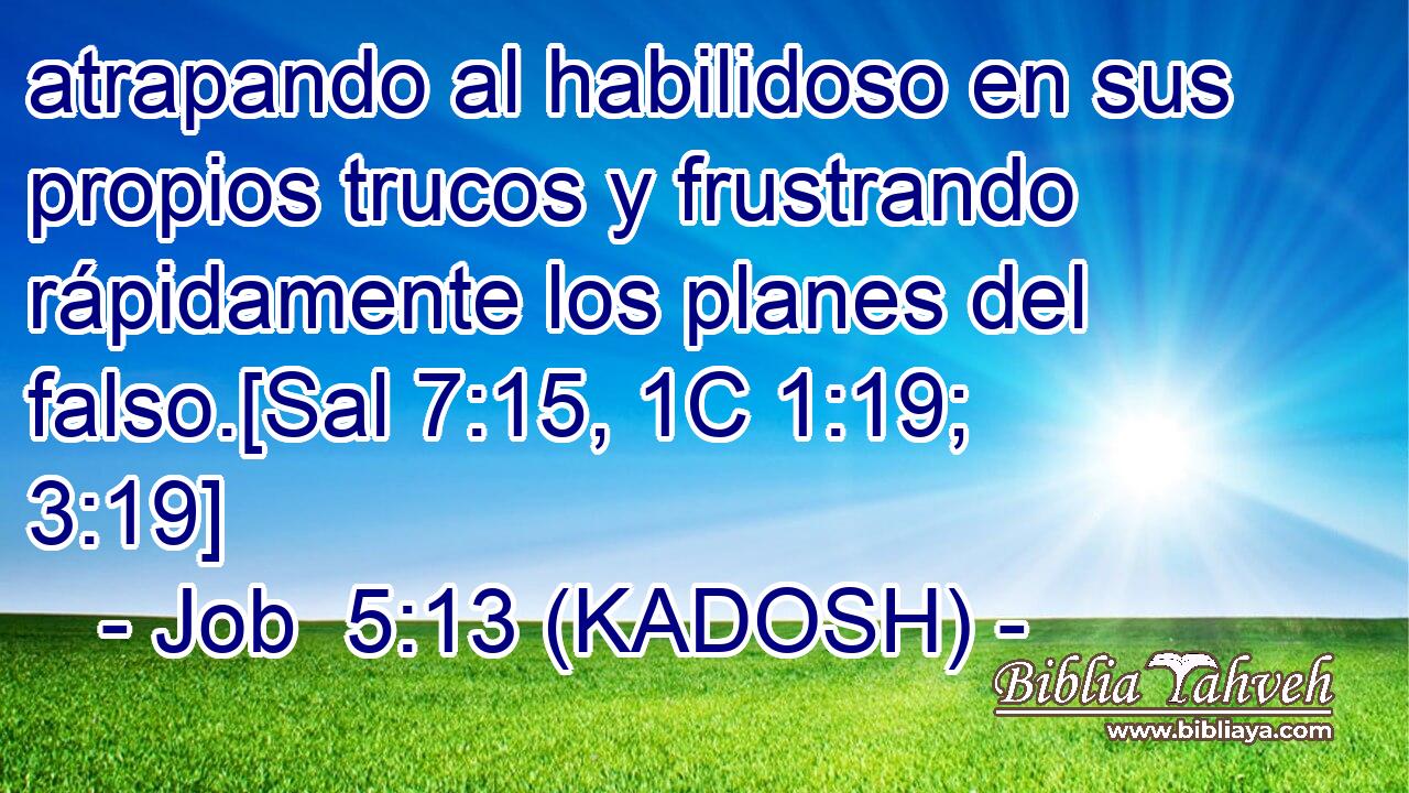  atrapando al habilidoso en sus propios trucos y frustrando rápidamente los planes del falso.[Sal 7:15, 1C 1:19; 3:19] 