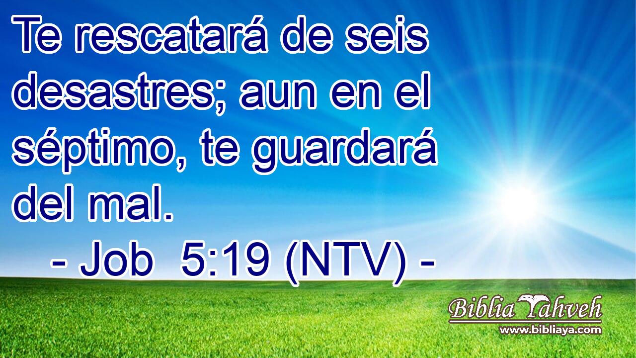 Te rescatará de seis desastres; aun en el séptimo, te guardará del mal.