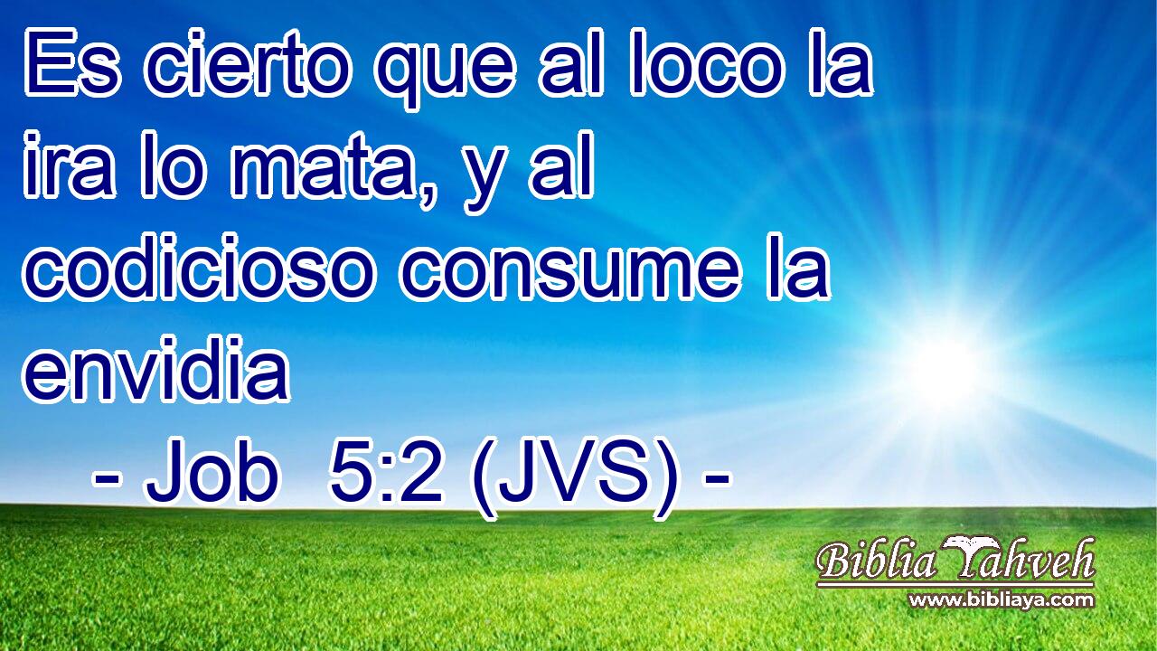 Es cierto que al loco la ira lo mata, y al codicioso consume la envidia