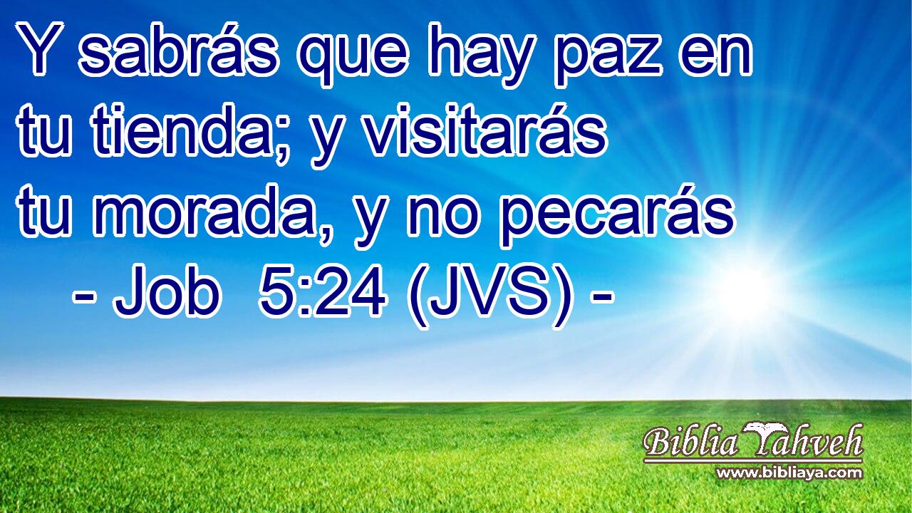 Y sabrás que hay paz en tu tienda; y visitarás tu morada, y no pecarás