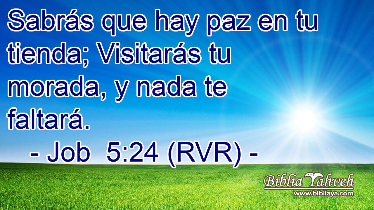 Sabrás que hay paz en tu tienda; Visitarás tu morada, y nada te faltará.