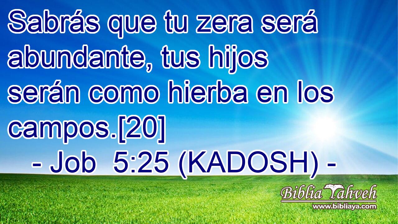  Sabrás que tu zera será abundante, tus hijos serán como hierba en los campos.[20] 