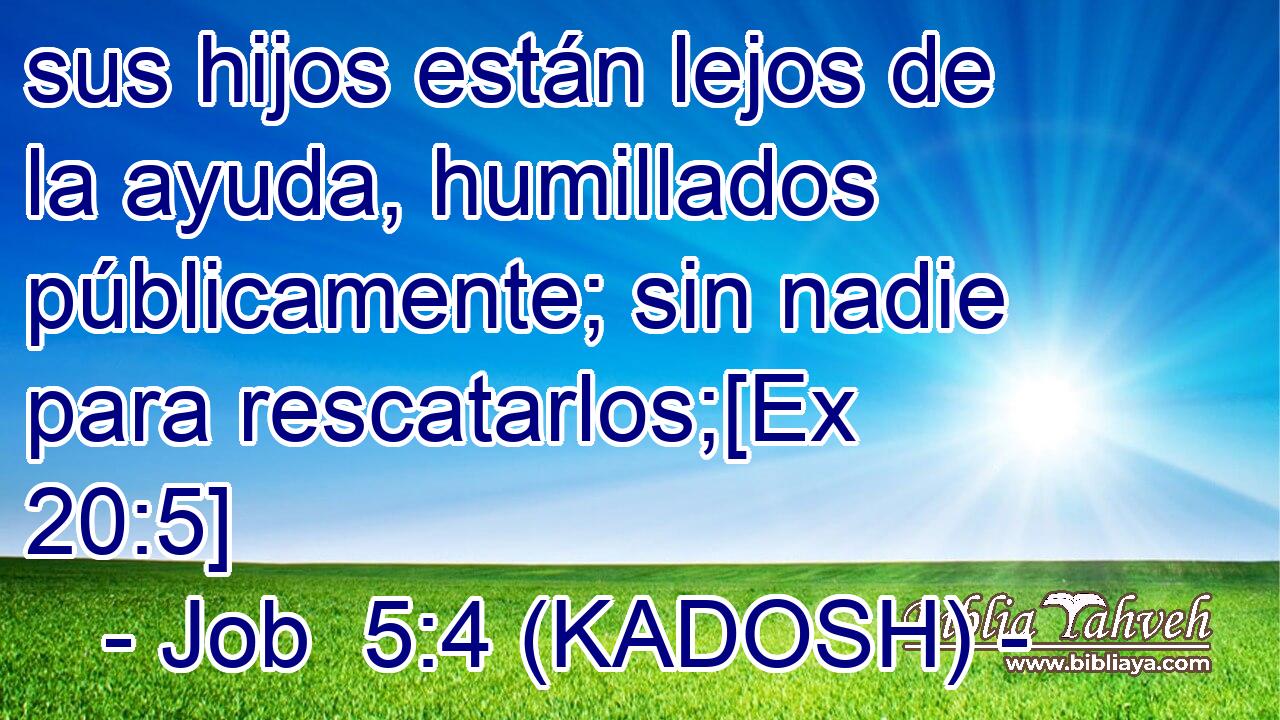  sus hijos están lejos de la ayuda, humillados públicamente; sin nadie para rescatarlos;[Ex 20:5] 