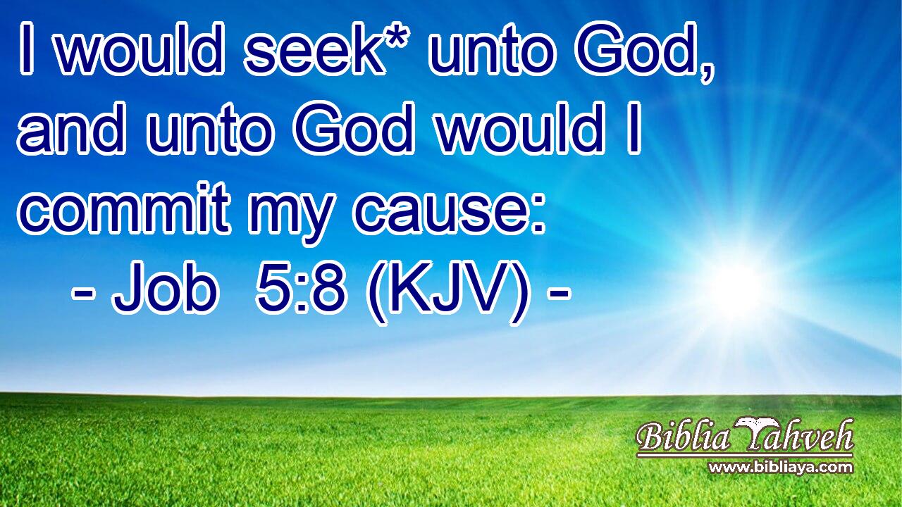 I would seek* unto God, and unto God would I commit my cause: