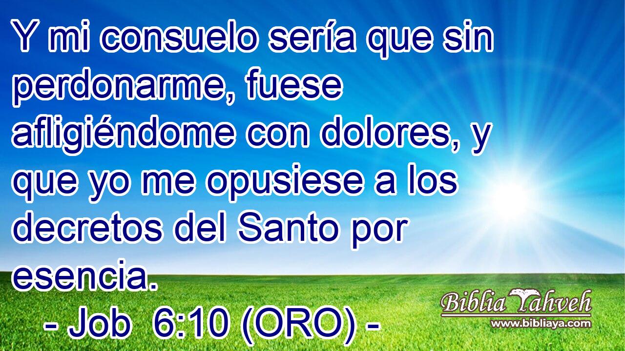  Y mi consuelo sería que sin perdonarme, fuese afligiéndome con dolores, y que yo me opusiese a los decretos del Santo por esencia. 