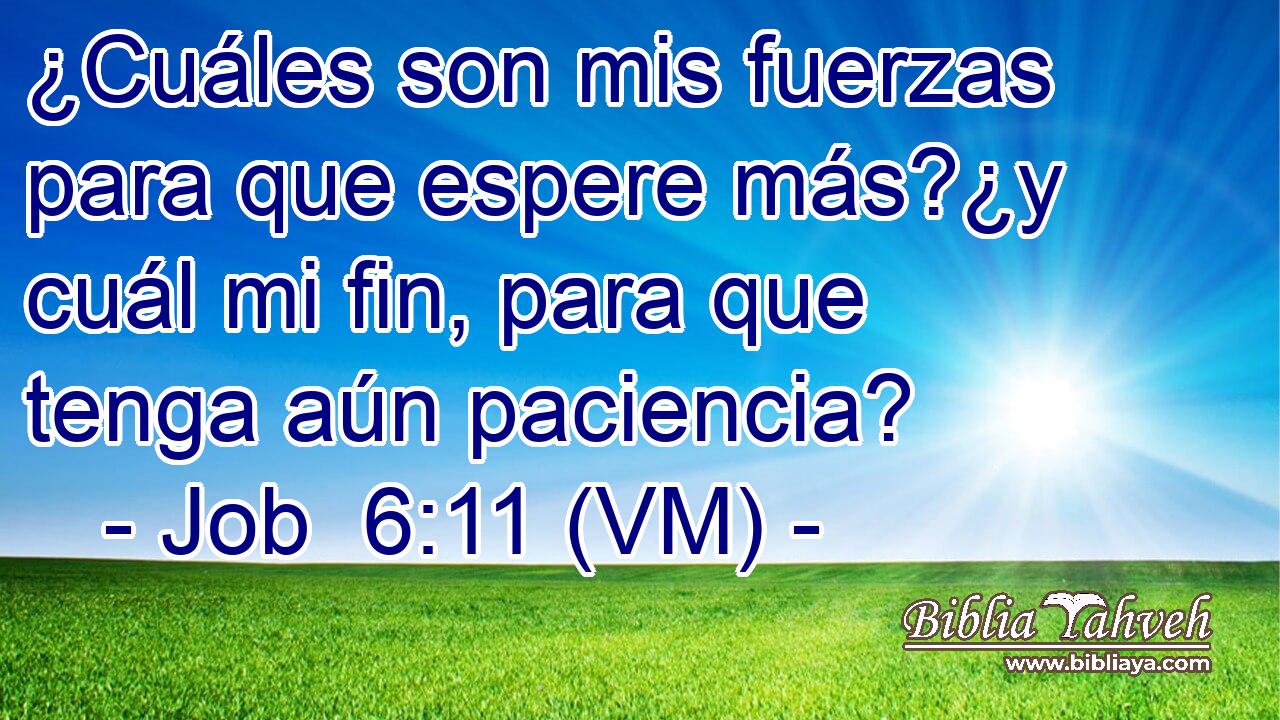 ¿Cuáles son mis fuerzas para que espere más?¿y cuál mi fin, para que tenga aún paciencia? 
