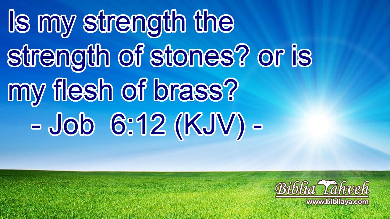 Is my strength the strength of stones? or is my flesh of brass?