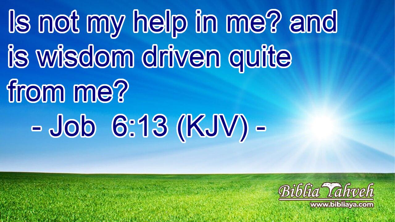 Is not my help in me? and is wisdom driven quite from me?