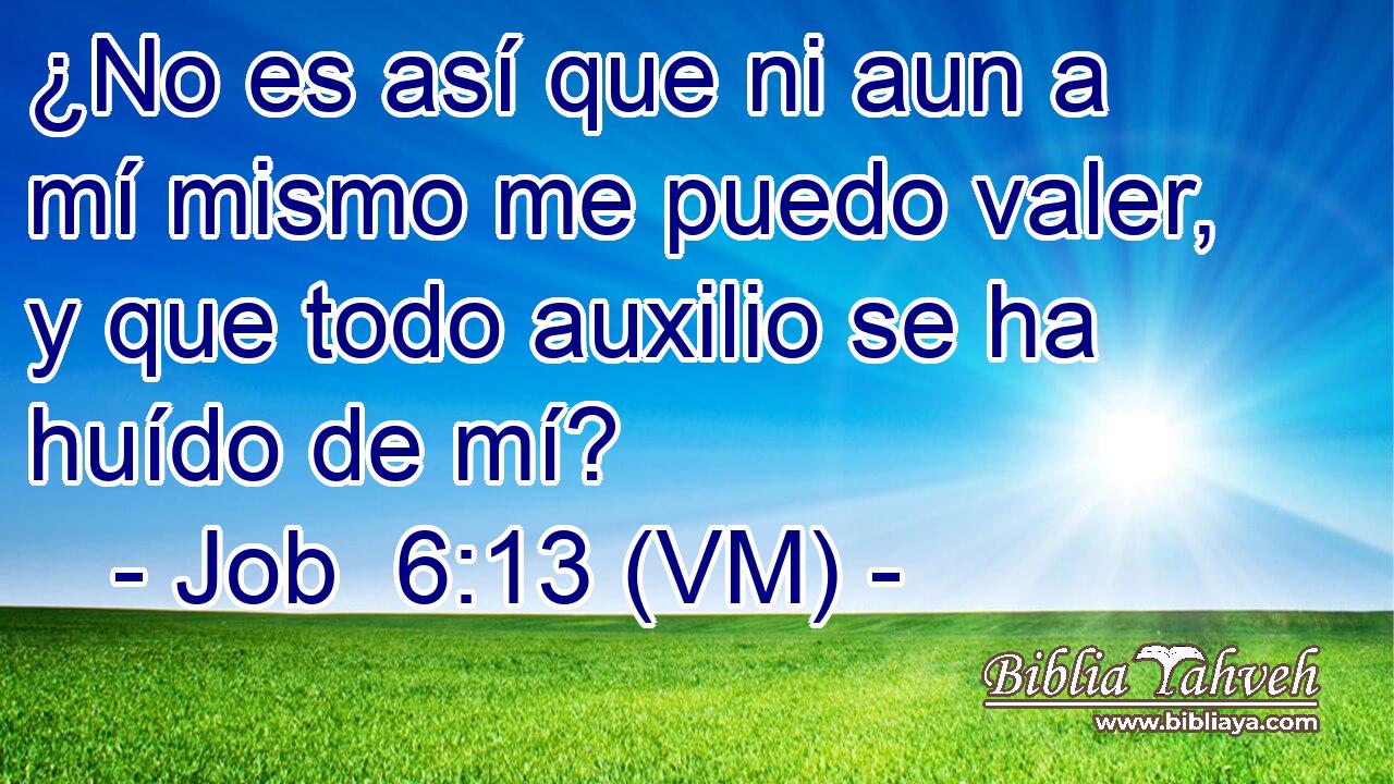  ¿No es así que ni aun a mí mismo me puedo valer, y que todo auxilio se ha huído de mí? 