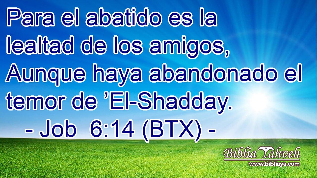 Para el abatido es la lealtad de los amigos, Aunque haya abandonado el temor de ’El-Shadday.