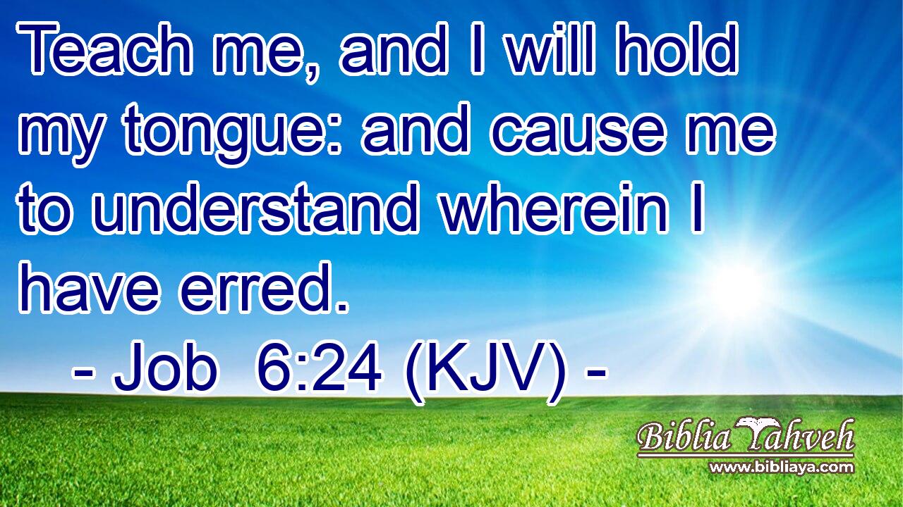Teach me, and I will hold my tongue: and cause me to understand wherein I have erred.