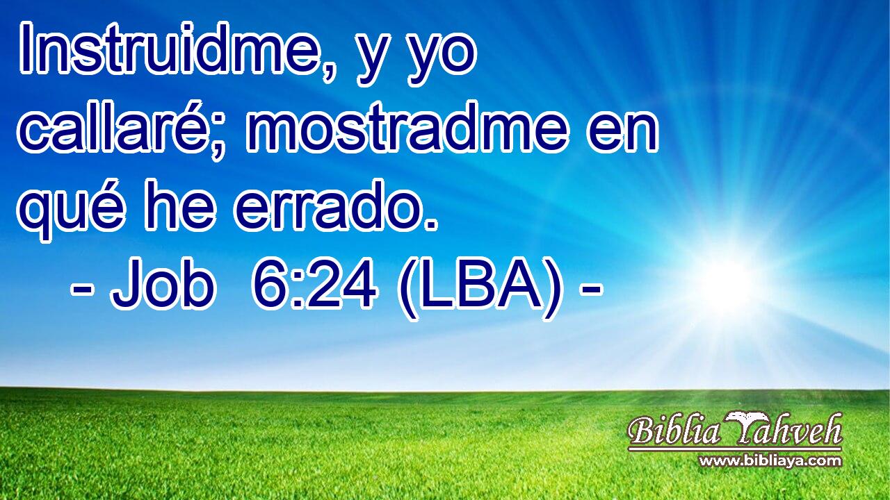 Instruidme, y yo callaré; mostradme en qué he errado.