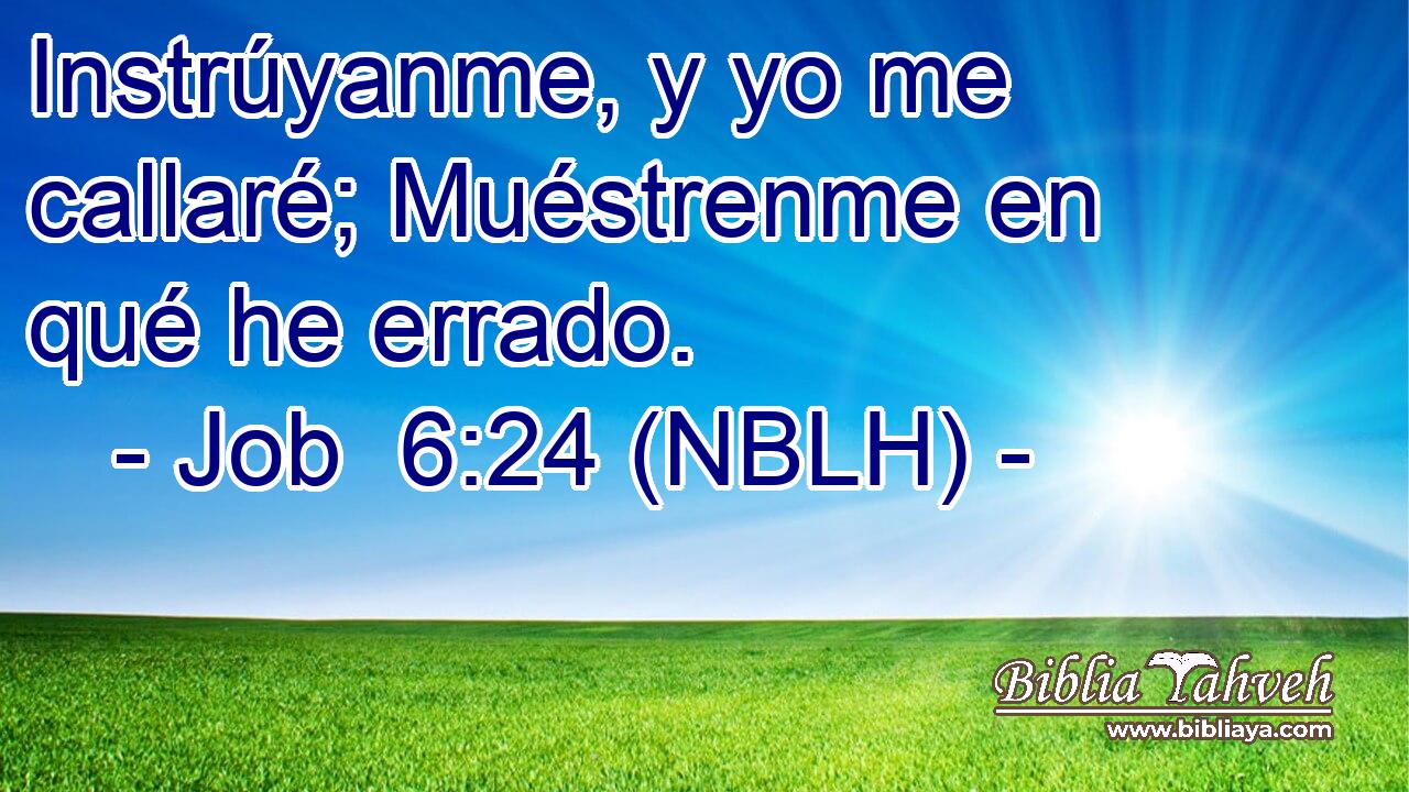  Instrúyanme, y yo me callaré; Muéstrenme en qué he errado. 