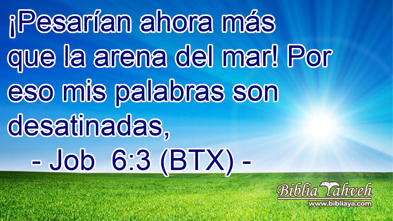 ¡Pesarían ahora más que la arena del mar! Por eso mis palabras son desatinadas,