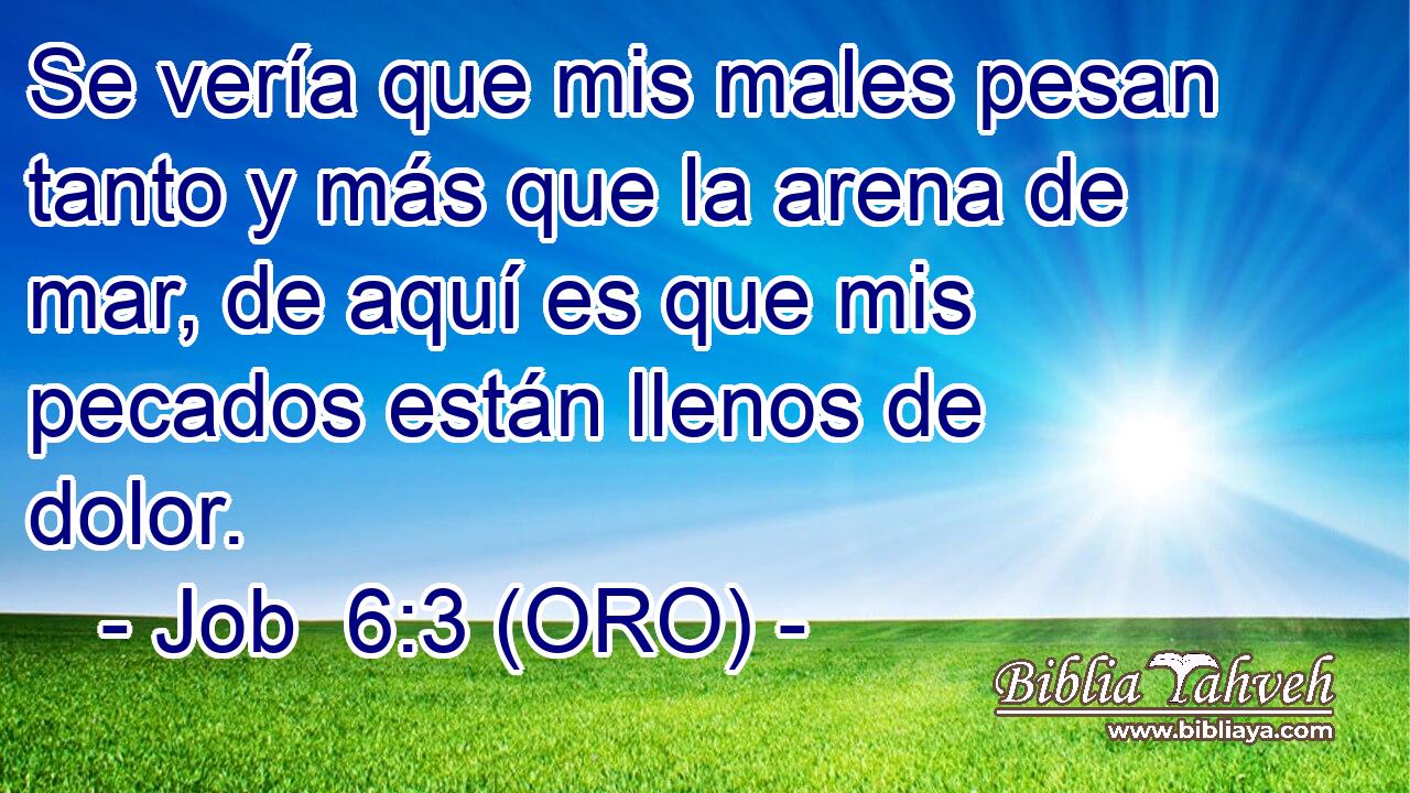  Se vería que mis males pesan tanto y más que la arena de mar, de aquí es que mis pecados están llenos de dolor. 